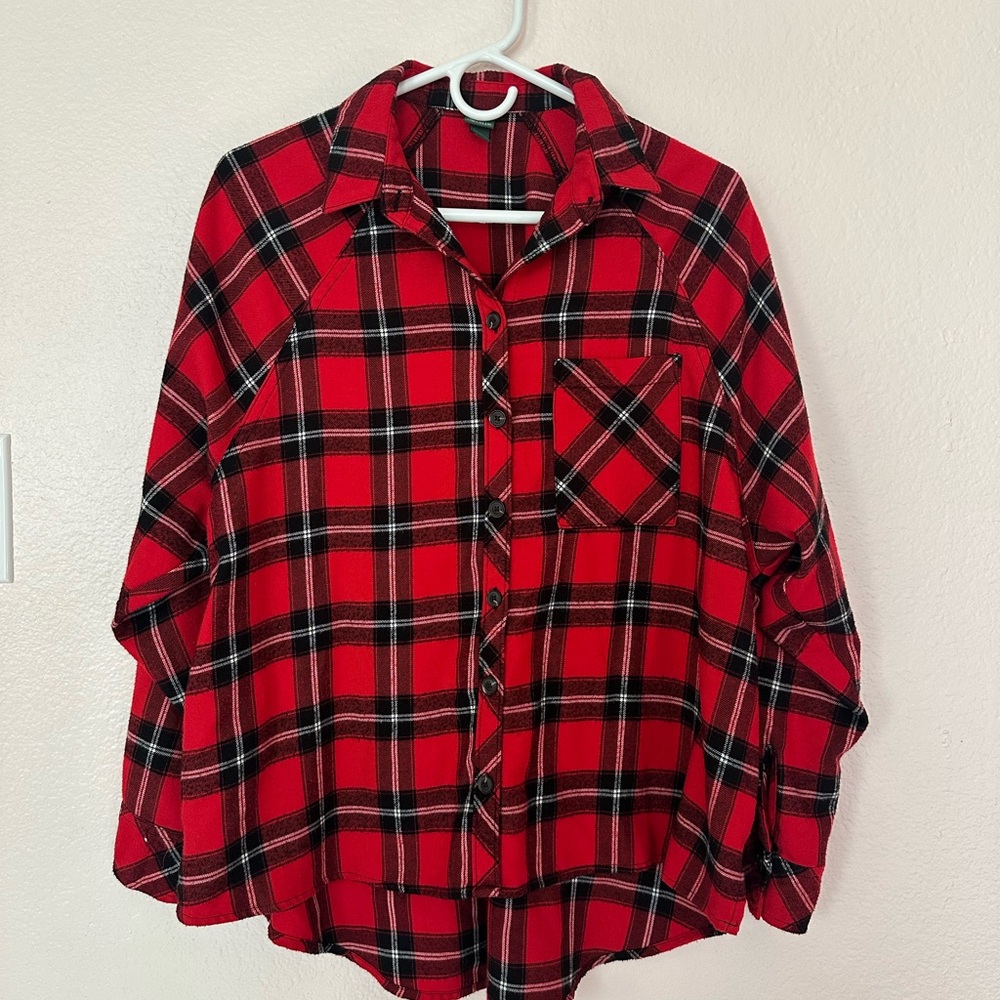 Wild Fable Red Plaid Button-Up Shirt